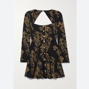 NWOT Reformation Indira Floral Long-Sleeve Dress in Night Garden Size 8 #724